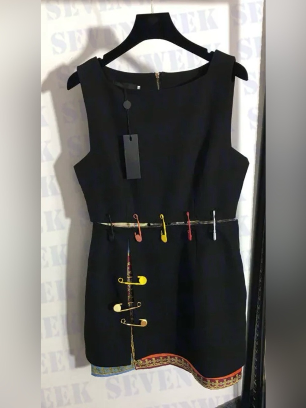Women’s Black Sleeveless Embellished Dress